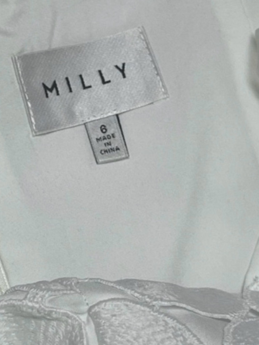 Milly Colorblock Scalloped Lace Cocktail Dress Size 6 Navy White Wedding Guest - Picture 5 of 5